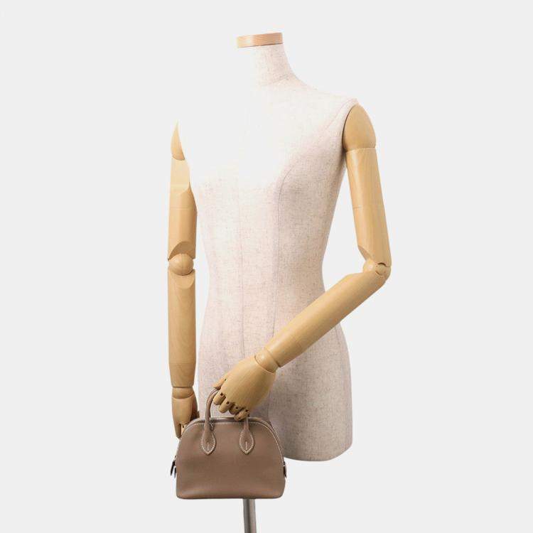 Pre Owned Hermes Bolide1923 Verso Etoupe/Jaune Poussin Evercolor Size Mini