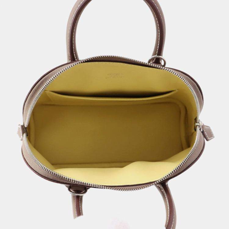 Pre Owned Hermes Bolide1923 Verso Etoupe/Jaune Poussin Evercolor Size Mini