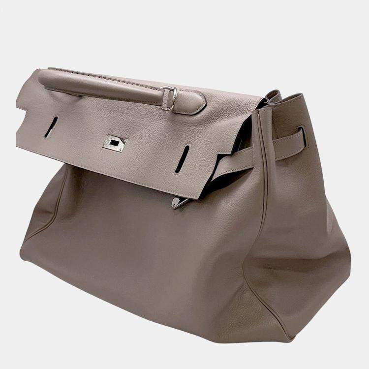 Pre Owned Hermes Kelly Voyage Gris Asphalt Taurillon Nobillo Size 50
