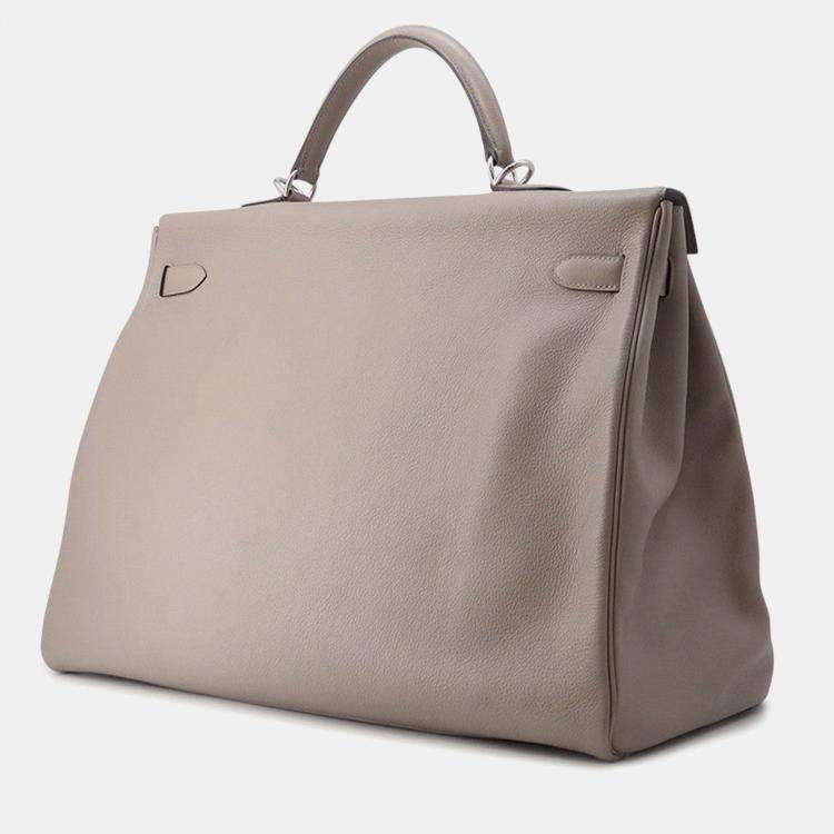Pre Owned Hermes Kelly Voyage Gris Asphalt Taurillon Nobillo Size 50