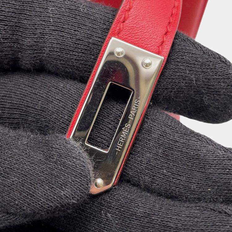 Pre Owned Hermes Birkin Rouge Coeur Swift Leather Size 25