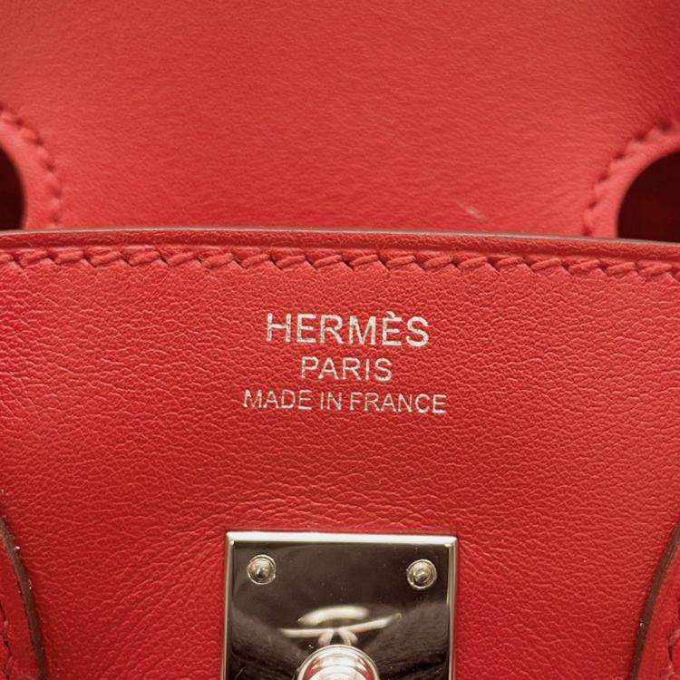 Pre Owned Hermes Birkin Rouge Coeur Swift Leather Size 25
