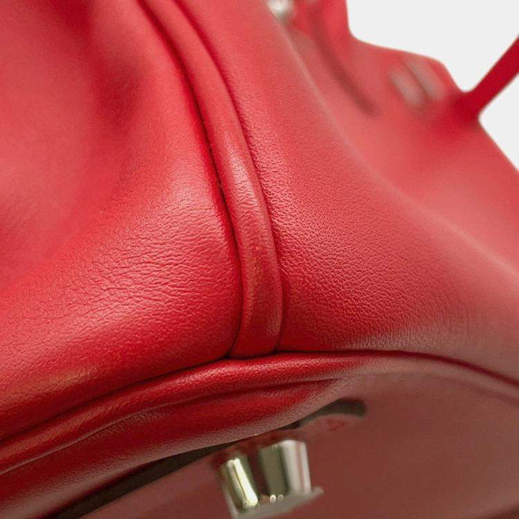 Pre Owned Hermes Birkin Rouge Coeur Swift Leather Size 25