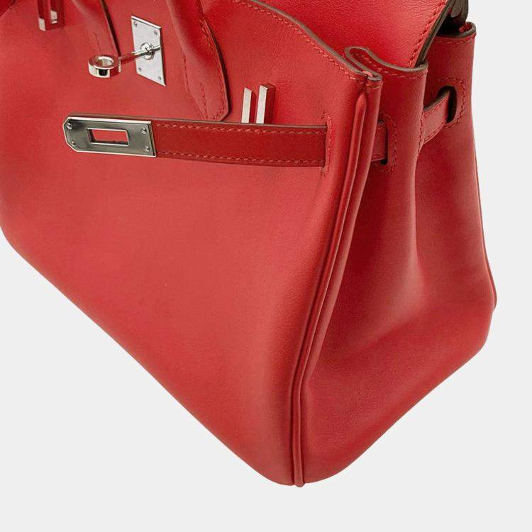 Pre Owned Hermes Birkin Rouge Coeur Swift Leather Size 25