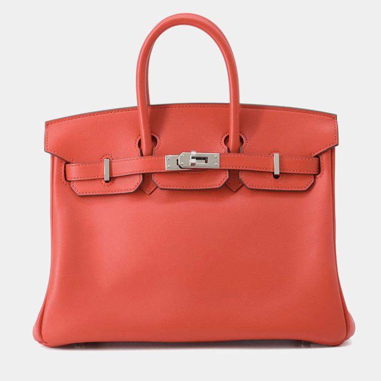 Pre Owned Hermes Birkin Rouge Coeur Swift Leather Size 25