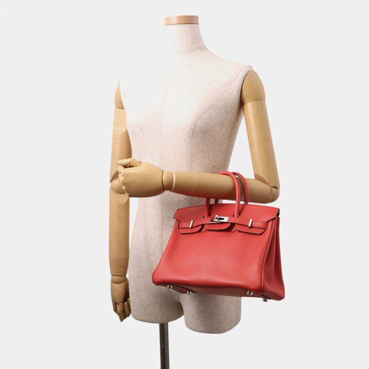 Pre Owned Hermes Birkin Rouge Coeur Swift Leather Size 25