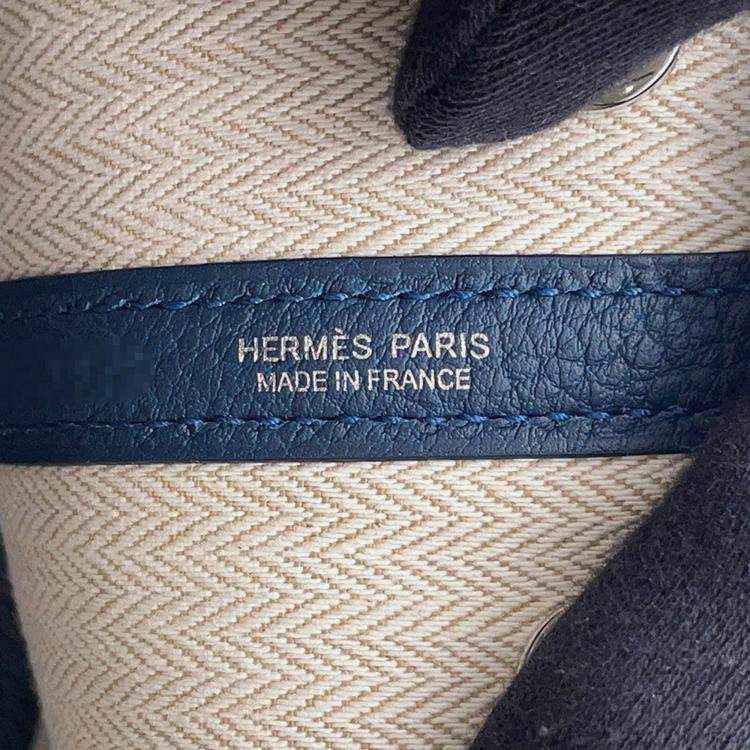 Pre Owned Hermes Neo Garden Blue De Prusse Negonda Leather Size 23