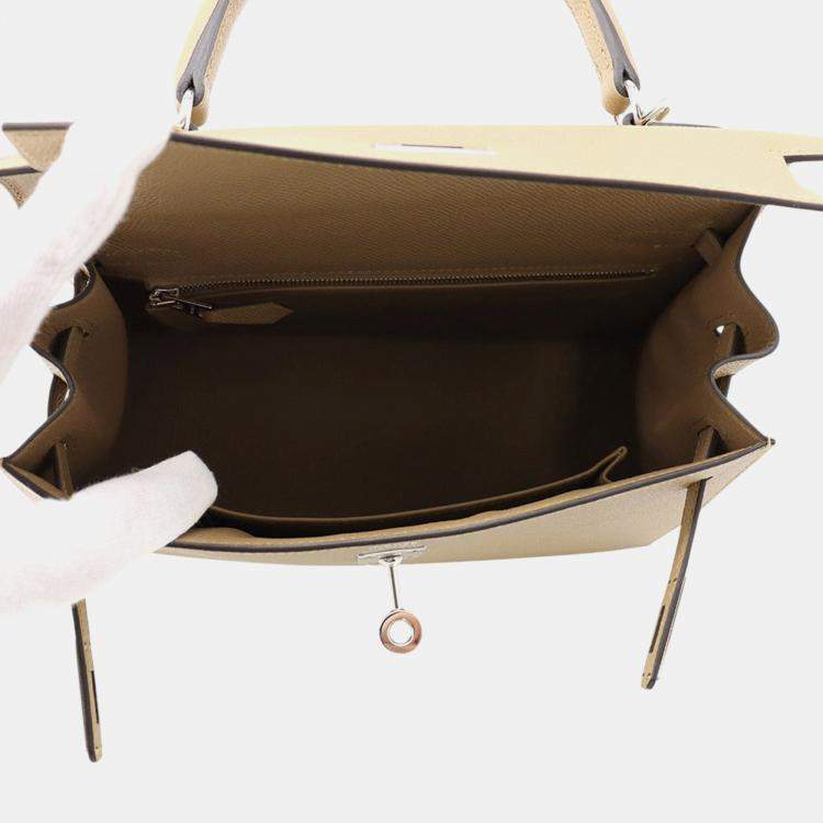 Pre Owned Hermes Kelly Sellier Poussiere Epsom Size 25