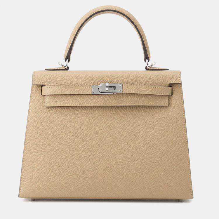 Pre Owned Hermes Kelly Sellier Poussiere Epsom Size 25