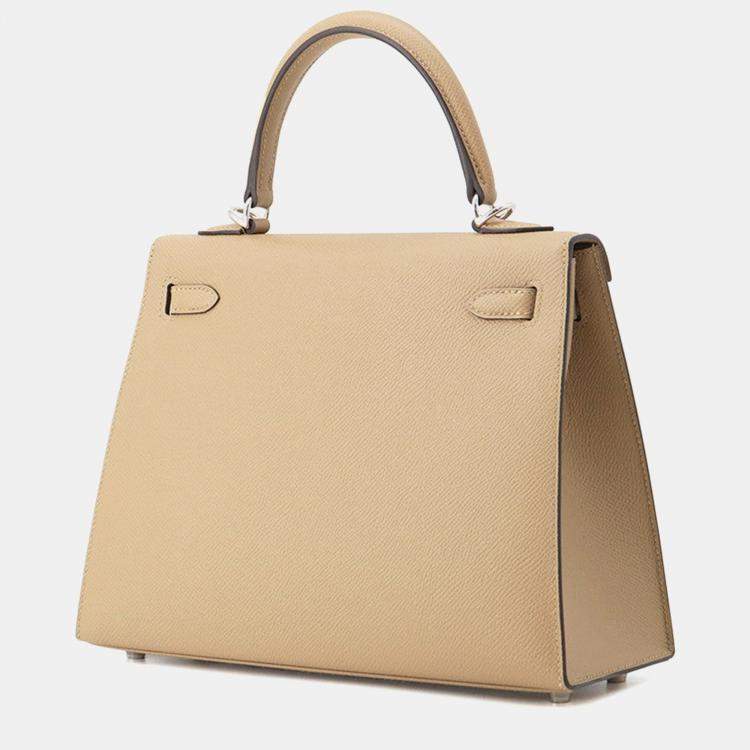 Pre Owned Hermes Kelly Sellier Poussiere Epsom Size 25