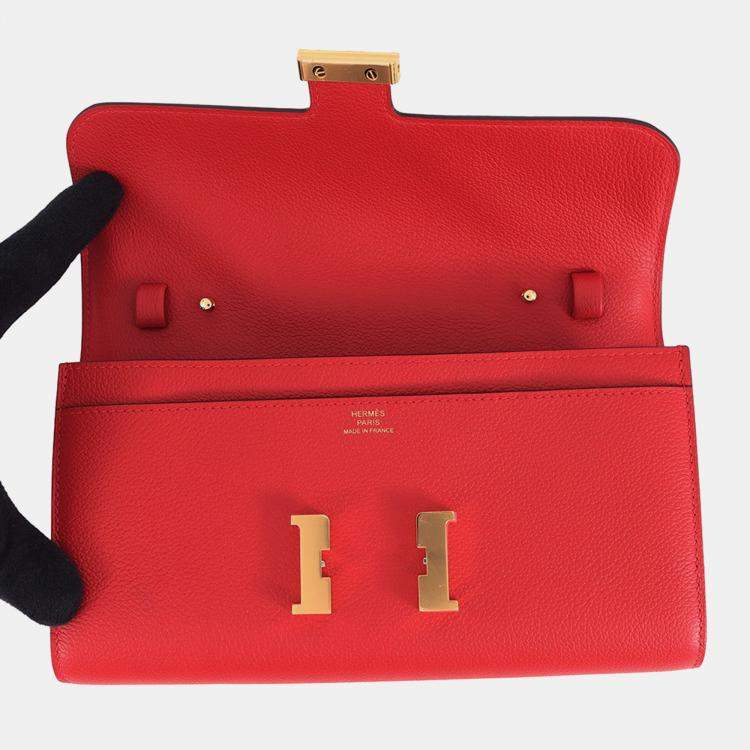 Pre Owned Hermes Constance To Go Rouge Ladue Evercolor
