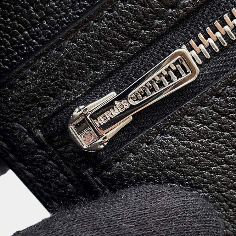 Pre Owned Hermes Bearn Combine Black Chevre Myzore Goatskin