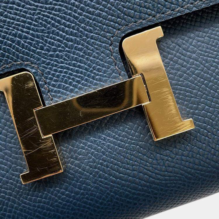 Pre Owned Hermes Constance To-Go Sangle Cordage Deep Blue Epsom