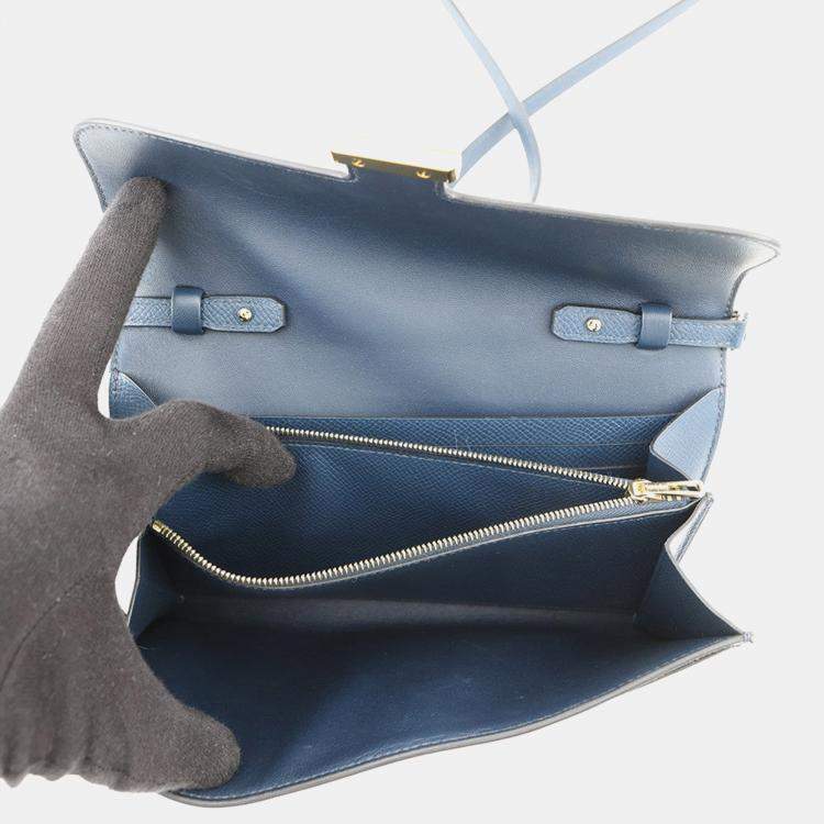 Pre Owned Hermes Constance To-Go Sangle Cordage Deep Blue Epsom