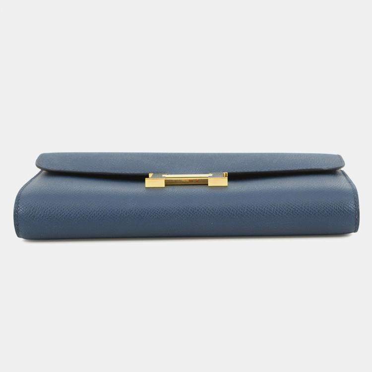 Pre Owned Hermes Constance To-Go Sangle Cordage Deep Blue Epsom