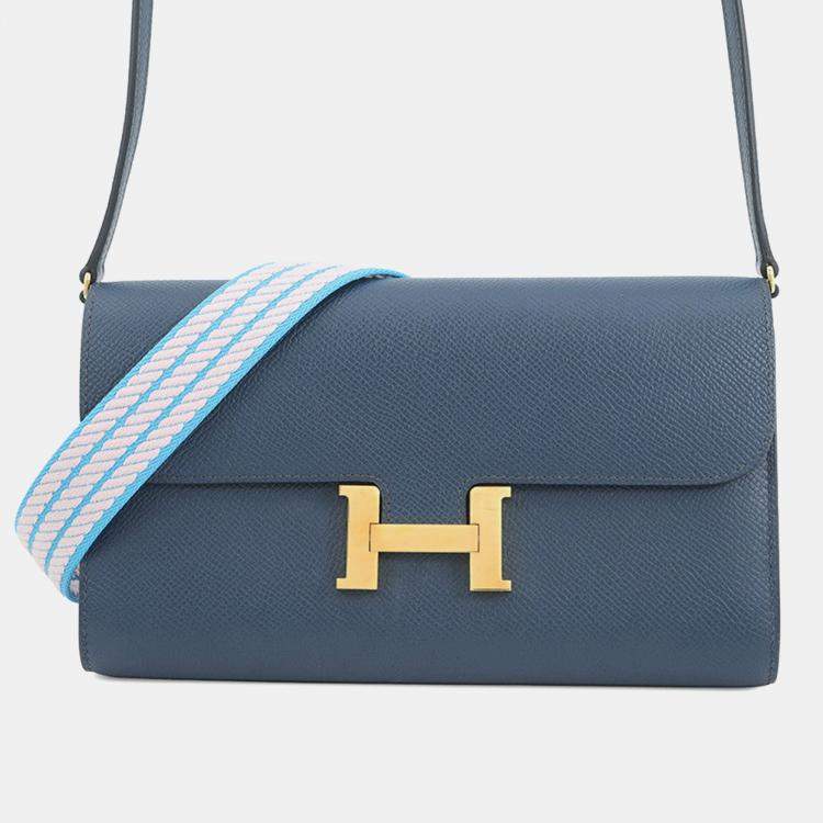 Pre Owned Hermes Constance To-Go Sangle Cordage Deep Blue Epsom