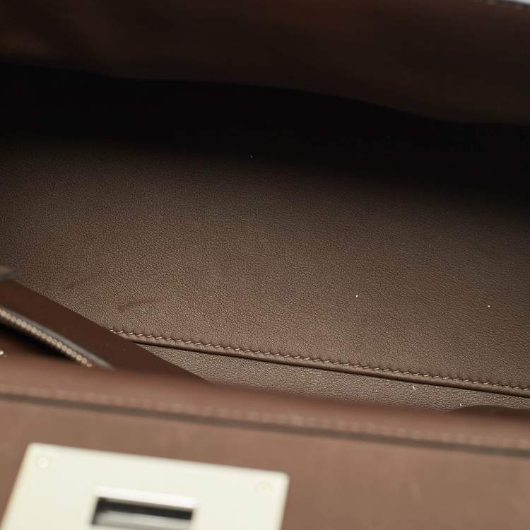 Pre Owned Hermès 24/24 29 Palladium Finish Ebene Barenia Faubourg Top Handle Bag