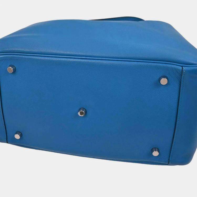 مملوكة مسبقًا Hermes Blue Zanzibar Evercolor Lindy 34 Shoulder Bag