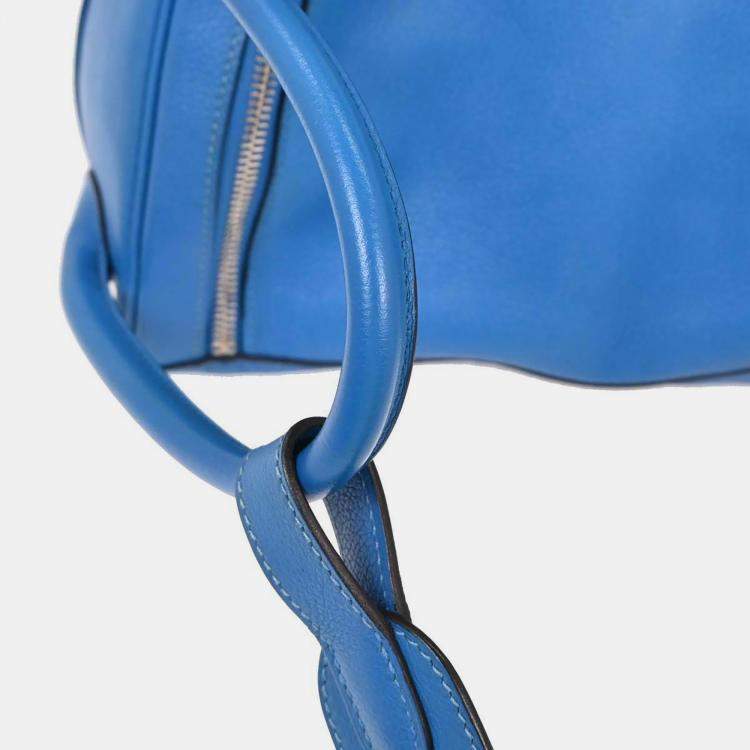 مملوكة مسبقًا Hermes Blue Zanzibar Evercolor Lindy 34 Shoulder Bag