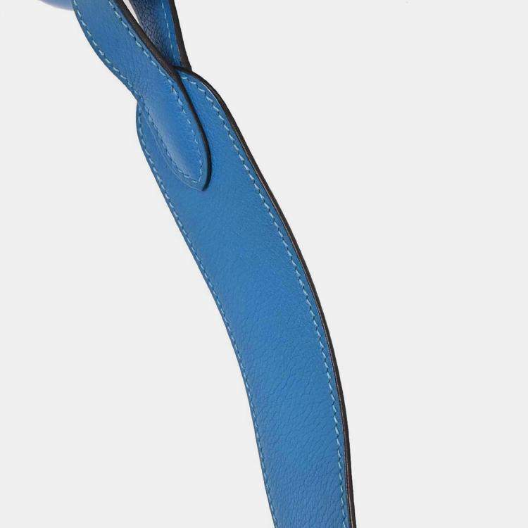 مملوكة مسبقًا Hermes Blue Zanzibar Evercolor Lindy 34 Shoulder Bag