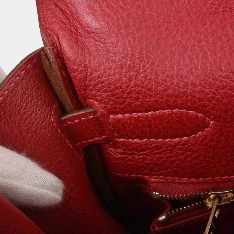Pre Owned Hermes Rouge Garance Ardennes Kelly 35 Retourne 2way Handbag