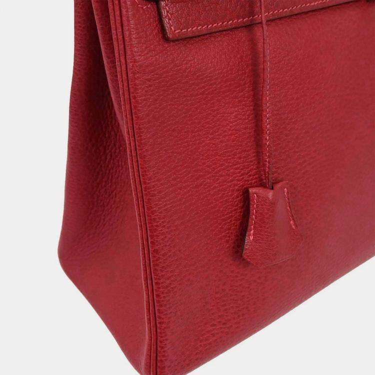 Pre Owned Hermes Rouge Garance Ardennes Kelly 35 Retourne 2way Handbag