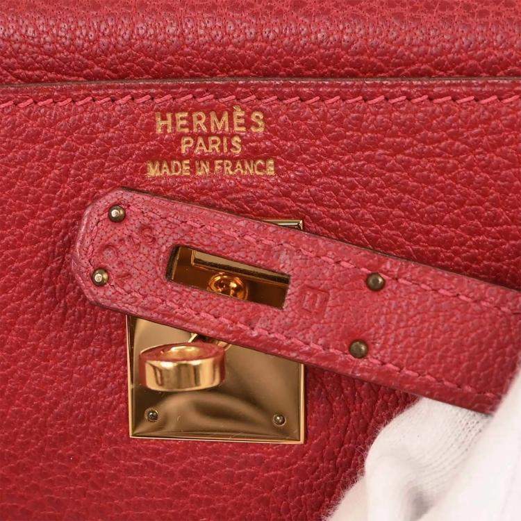 Pre Owned Hermes Rouge Garance Ardennes Kelly 35 Retourne 2way Handbag