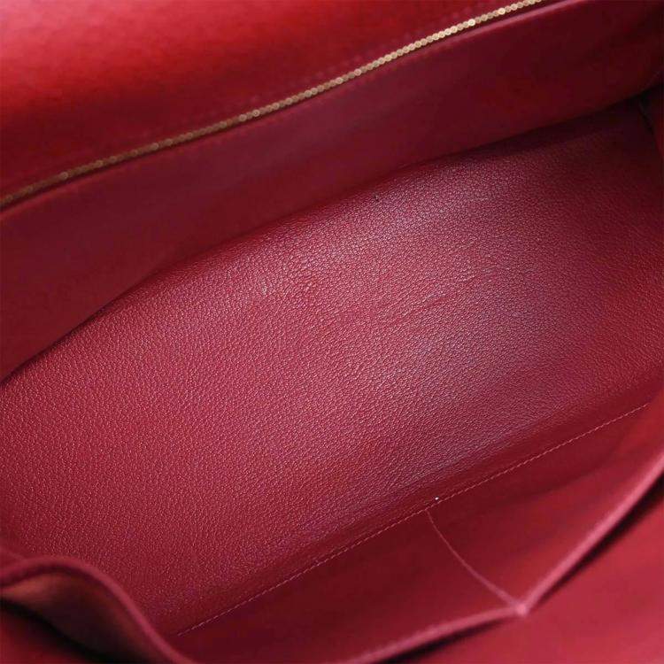 Pre Owned Hermes Rouge Garance Ardennes Kelly 35 Retourne 2way Handbag