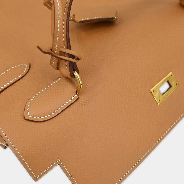 Pre Owned Hermes Natural Courchevel Kelly 32 Sellier 2way Handbag