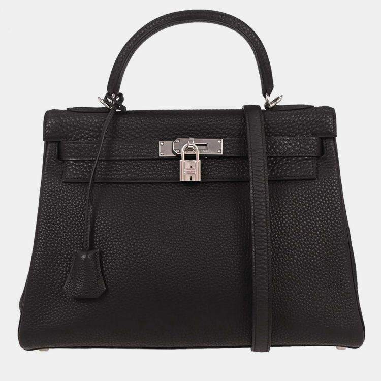 Pre Owned Hermes Black Togo Kelly 32 Retourne 2way Handbag