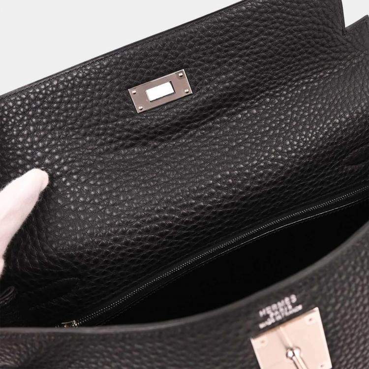 Pre Owned Hermes Black Togo Kelly 32 Retourne 2way Handbag