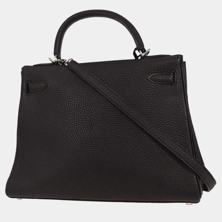 Pre Owned Hermes Black Togo Kelly 32 Retourne 2way Handbag