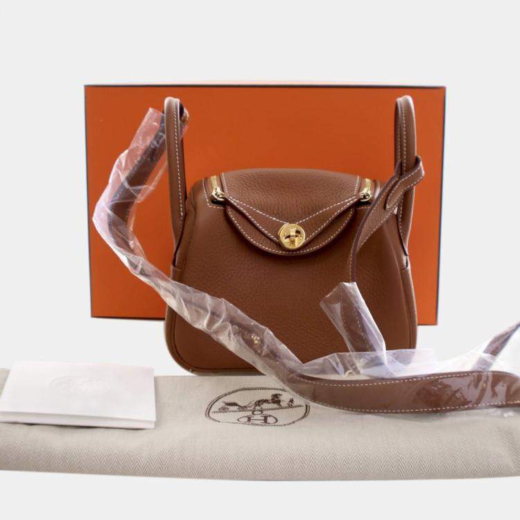 مملوكة مسبقًا Hermes Brown Mini Clemence Lindy 20