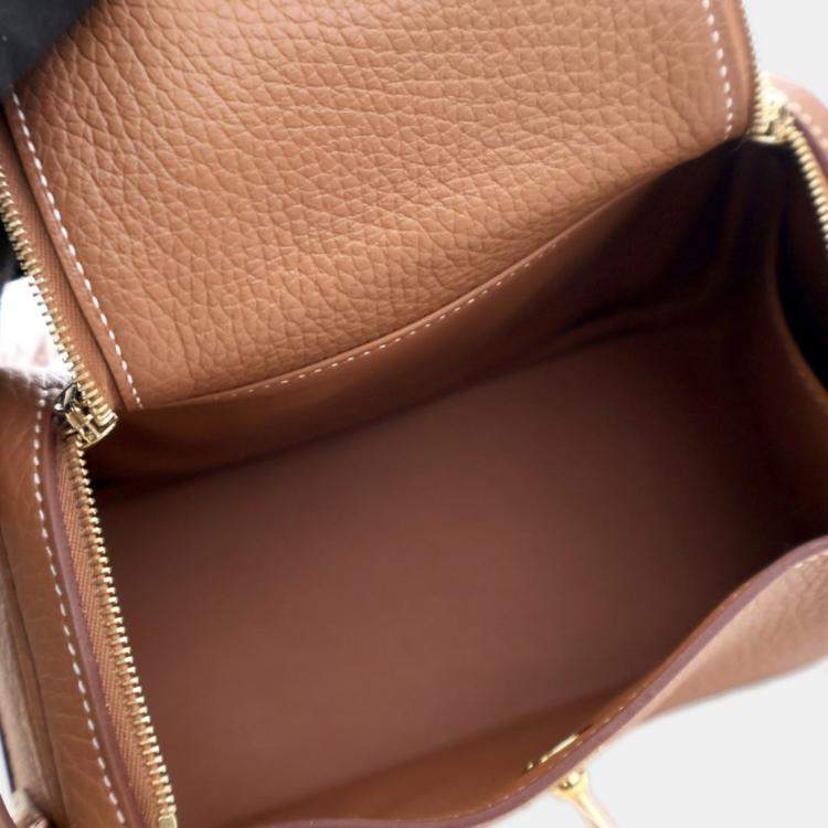مملوكة مسبقًا Hermes Brown Mini Clemence Lindy 20