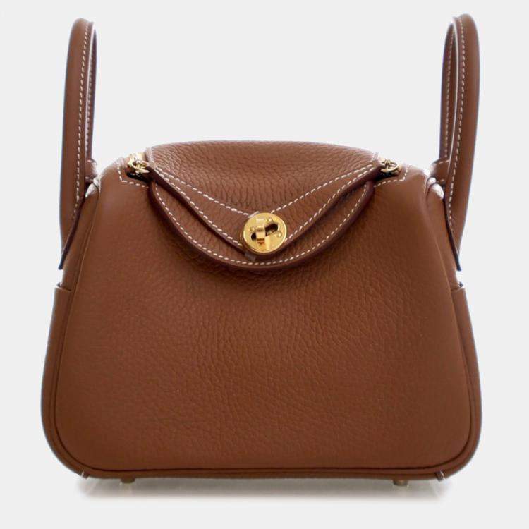 مملوكة مسبقًا Hermes Brown Mini Clemence Lindy 20