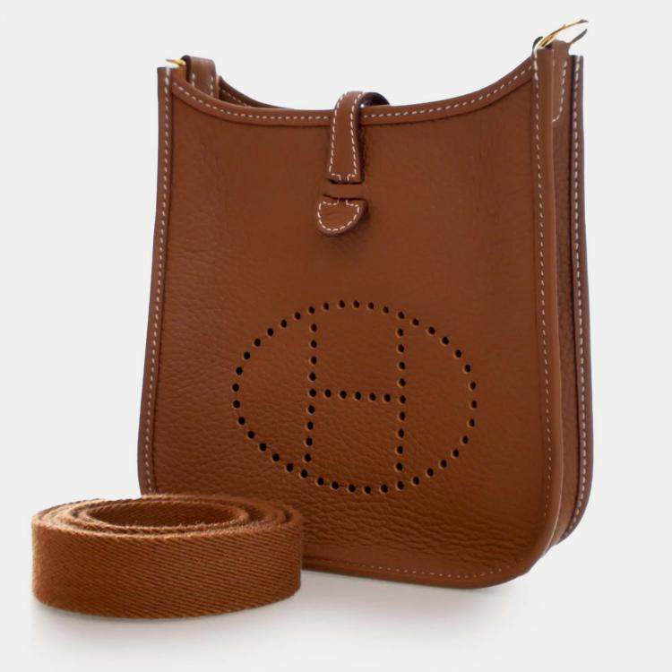 Pre Owned Hermes Brown Clemence Evelyne 16 TPM
