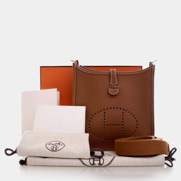 Pre Owned Hermes Brown Clemence Evelyne 16 TPM