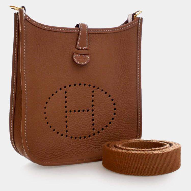 Pre Owned Hermes Brown Clemence Evelyne 16 TPM