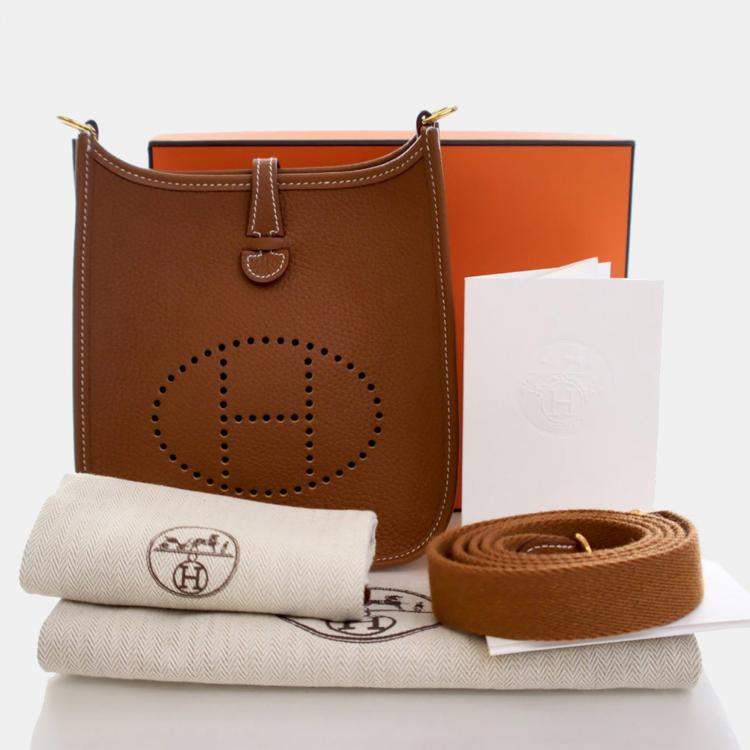 Pre Owned Hermes Brown Clemence Evelyne 16 TPM