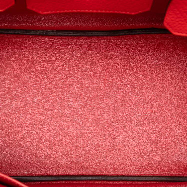 Pre Owned Hermes Red Clemence Birkin Retourne 30