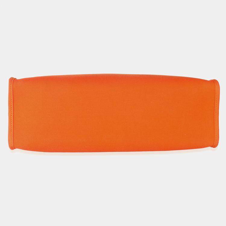 مملوكة مسبقًا Hermes Orange Toile Vache Hunter Herbag Zip 31 PM PHW