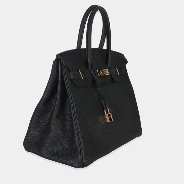 Pre Owned Hermes Black Togo Birkin 35 RGHW