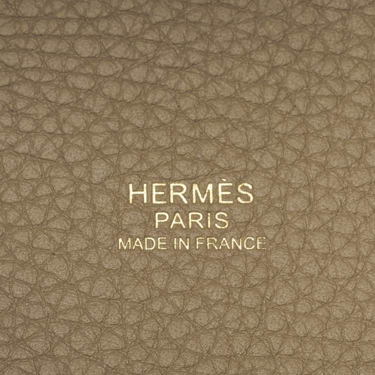Pre Owned Hermes Picotin Lock 18 Beige Marfa Taurillon Clemence Leather Tote