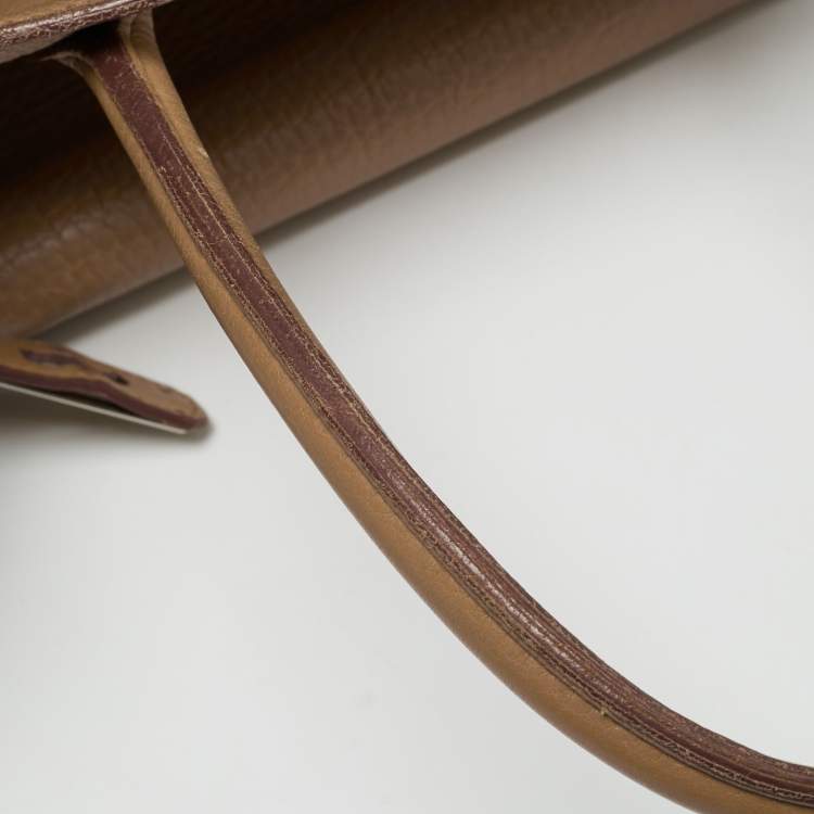 Pre Owned Hermes Birkin 35 Palladium Finish Tabac Camel Taurillon Clemence Leather Tote