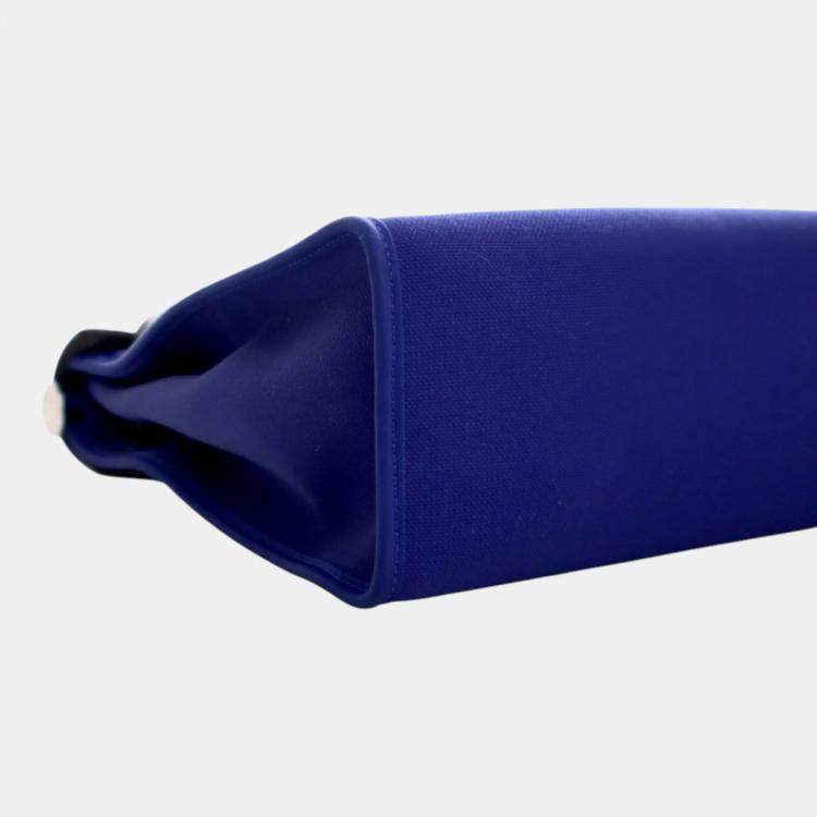 Pre Owned Hermes Blue Toile Herbag Zip 31