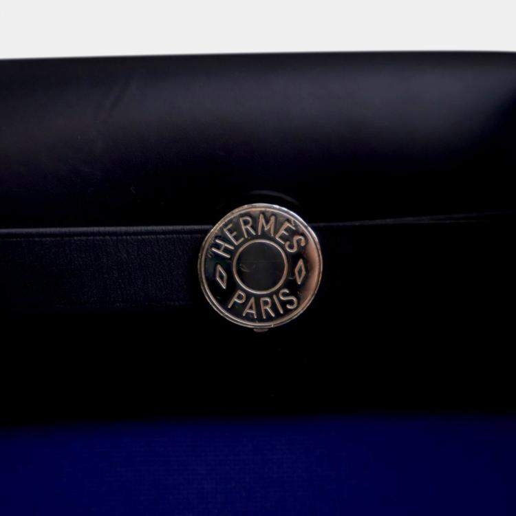 Pre Owned Hermes Blue Toile Herbag Zip 31