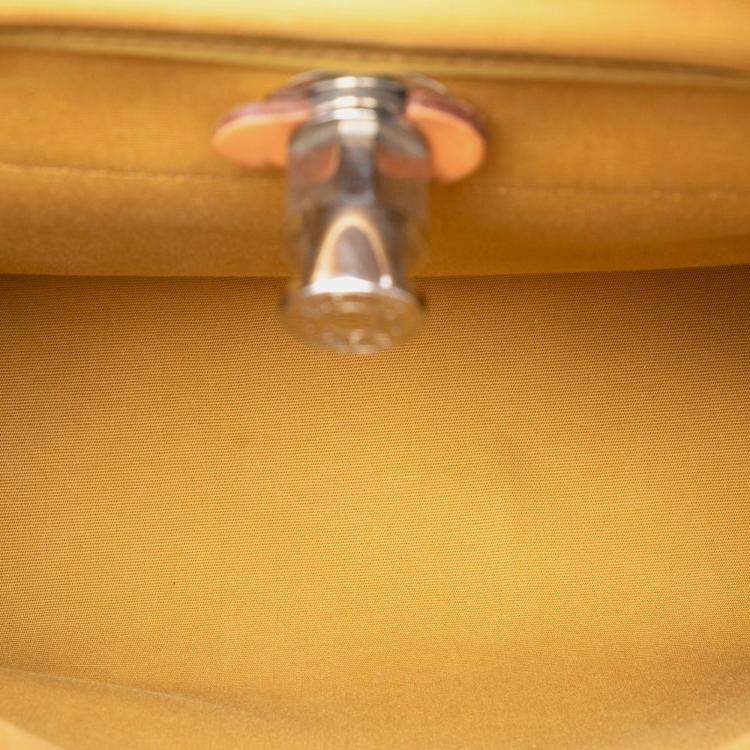 Pre Owned Hermes Brown Yellow Toile Herbag Zip 31