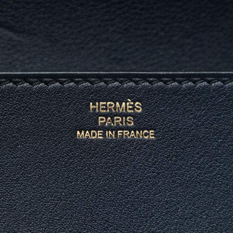 Pre Owned Hermes Blue Tadelakt Medor Clutch 23