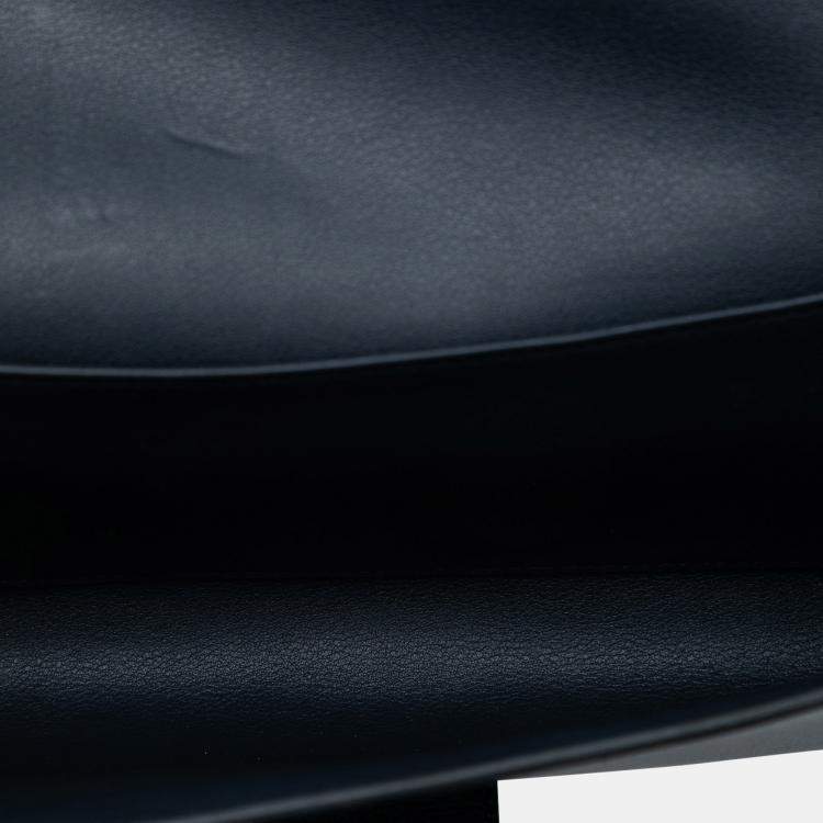 Pre Owned Hermes Blue Tadelakt Medor Clutch 23