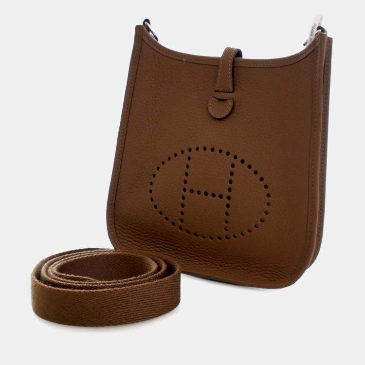 Pre Owned Hermes Brown Clemence Evelyne 16 TPM